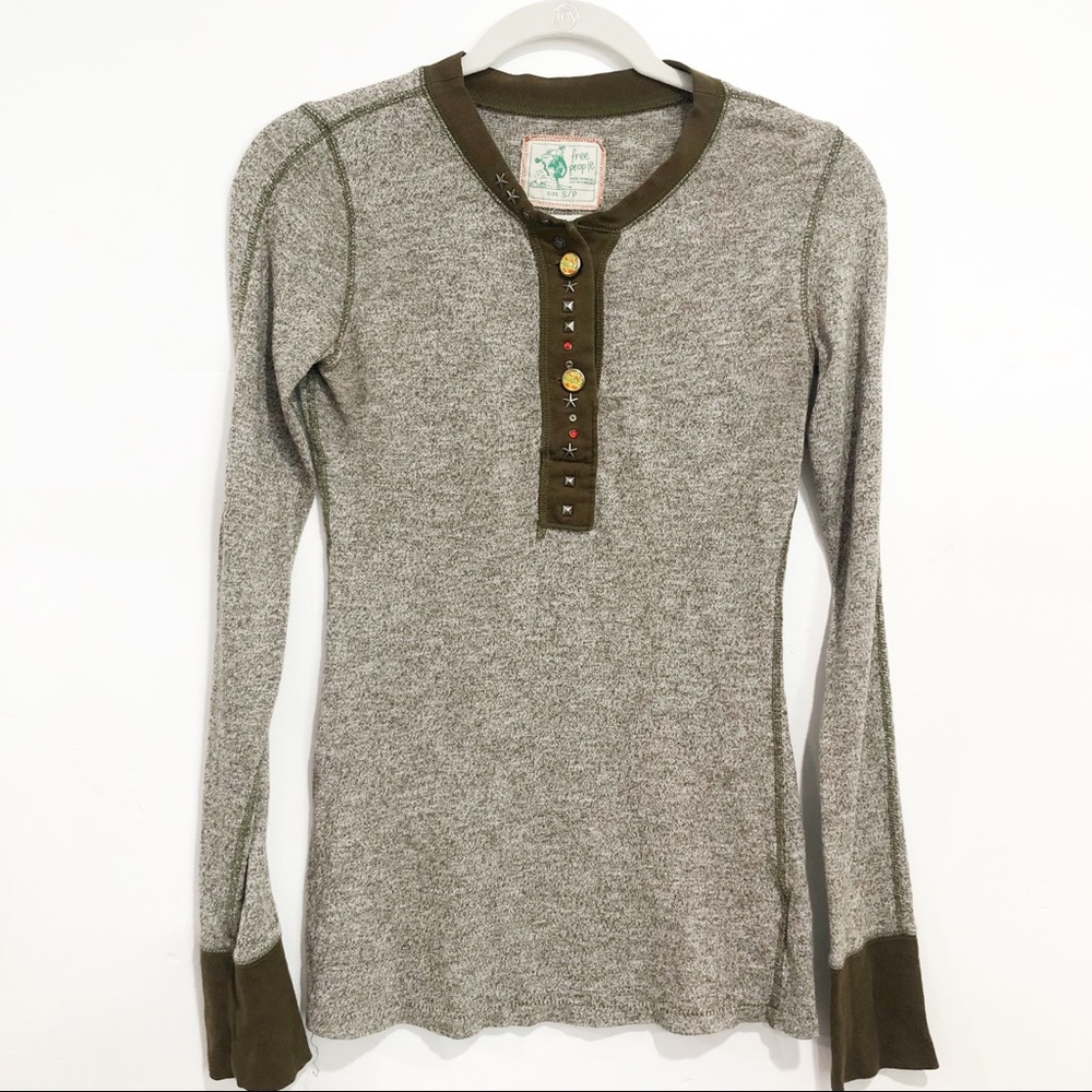Free People Heather Green Long Sleeve